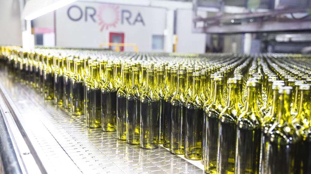 bottles on a conveyor belt